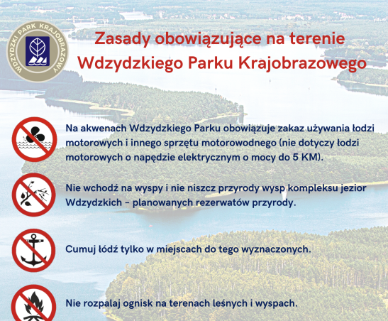 Turysto! Uszanuj zasady obowiązujące na terenie Wdzydzkiego Parku Krajobrazowego. grafika