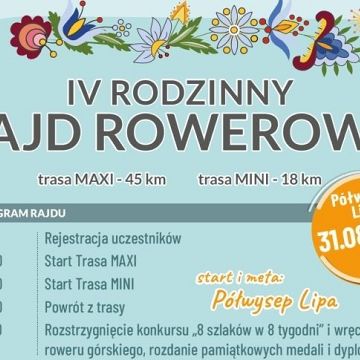 Grafika LOT "Serce Kaszub" zaprasza na "IV Rodzinny Rajd Rowerowy "