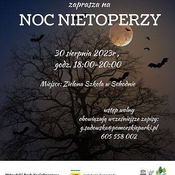 Noc nietoperzy we Wdzydzkim Parku Krajobrazowym grafika
