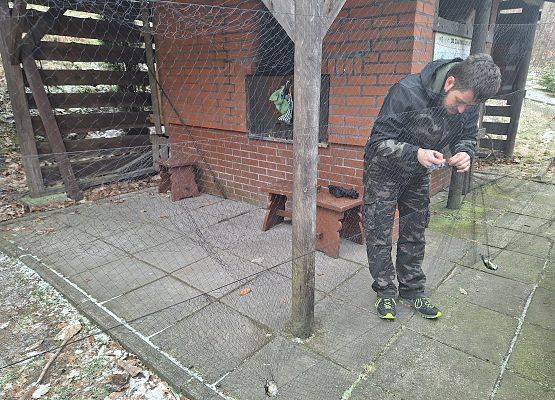 Ornitolog w trakcie wyplątywania ptaków z sieci - Akcja Kramnik. fot. G. Sadowska