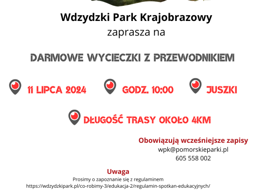 Plakat zapraszający na wycieczkę 11 lipca 2024r.