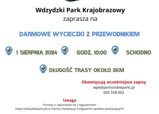 Plakat zapraszający na wycieczkę do Schodna.