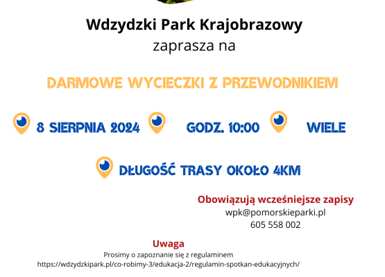 Plakat zapraszający na wycieczkę do Wiela.