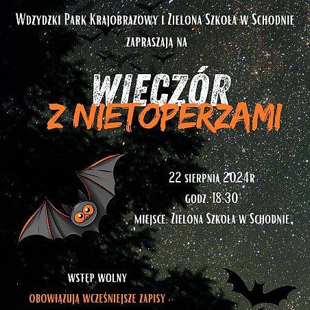 Wieczór z nietoperzami - zaproszenie grafika